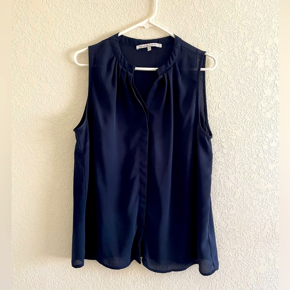Collective Concepts XL navy dress button up tank
